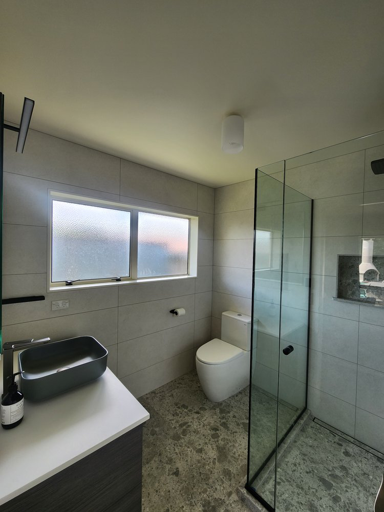 Walk-in shower installation by Bathroom Renovations Kapiti