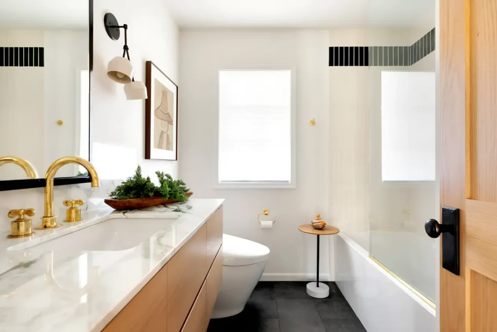 Modern bathroom renovation by Bathroom Design Kapiti featuring elegant fixtures and contemporary design for a transformed home.